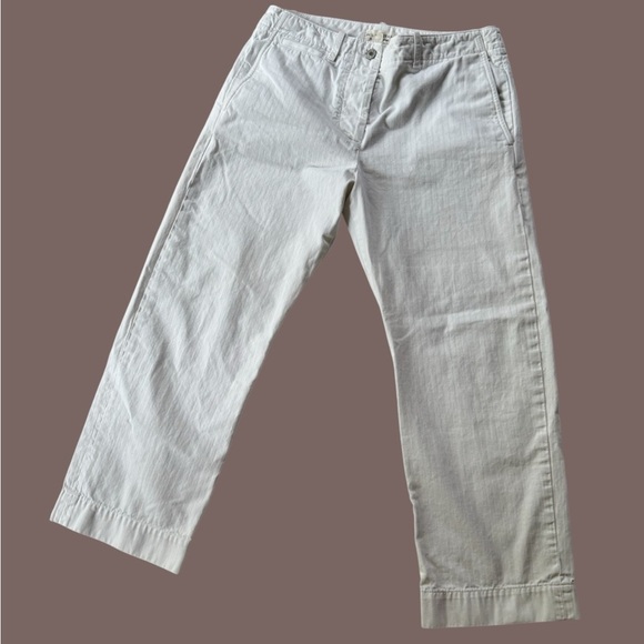 Nili Lotan Textured White Cropped Pants. Sz 8. Button fly. - Picture 5 of 5